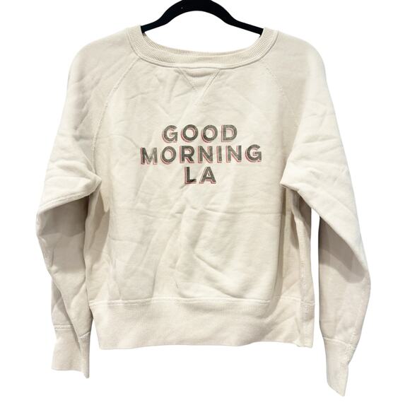 Nili Lotan Good Morning LA Pullover Sweatshirts Long Sleeve Cream Size S NWOT - Picture 2 of 10
